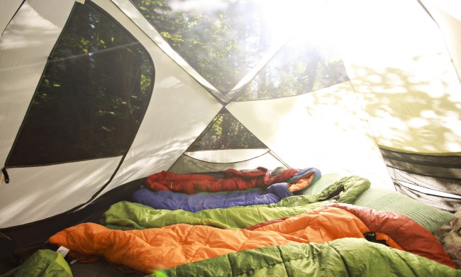 sleeping bag guide bags lined in a tent